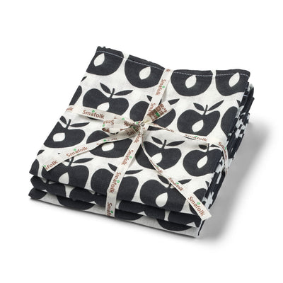 3 packs of muslin cloths with apples
