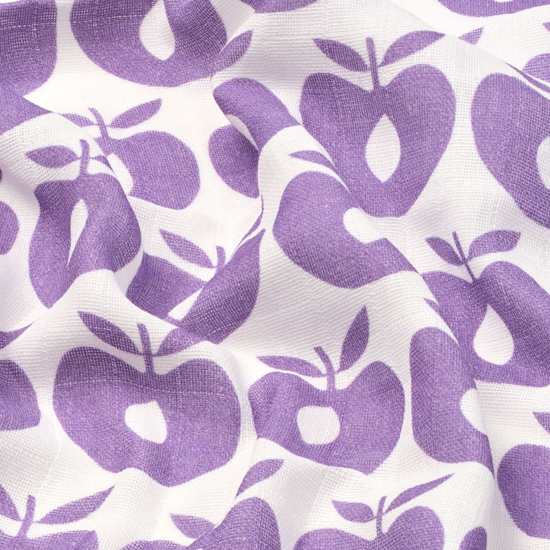 3 packs of muslin cloths with apples