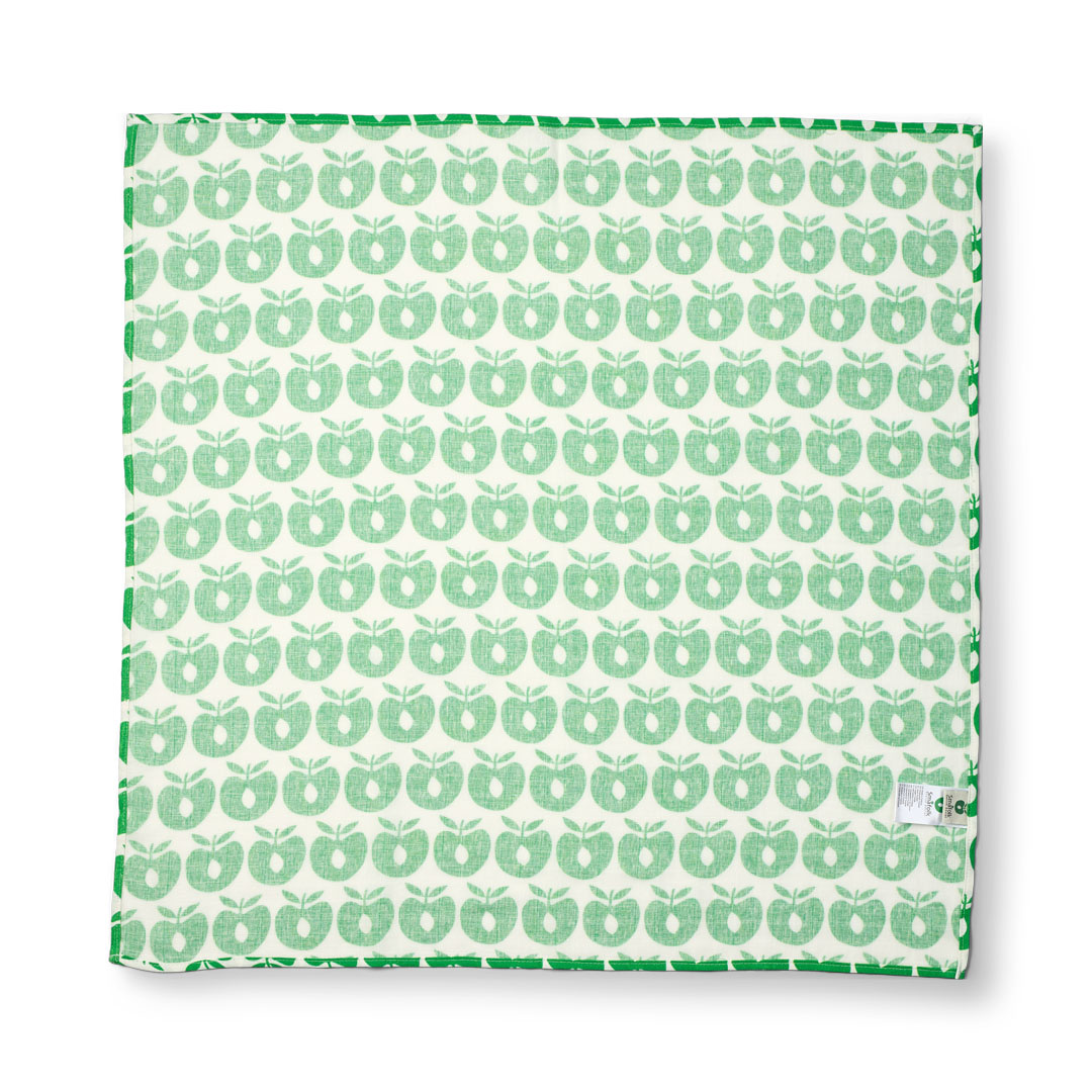 3 packs of muslin cloths with apples