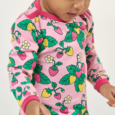 Elstar long-sleeved baby body with strawberries