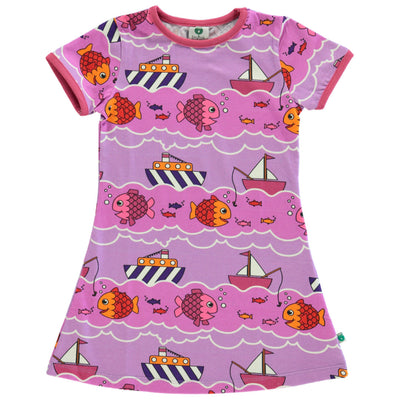Short-sleeved Dress with boat and fish