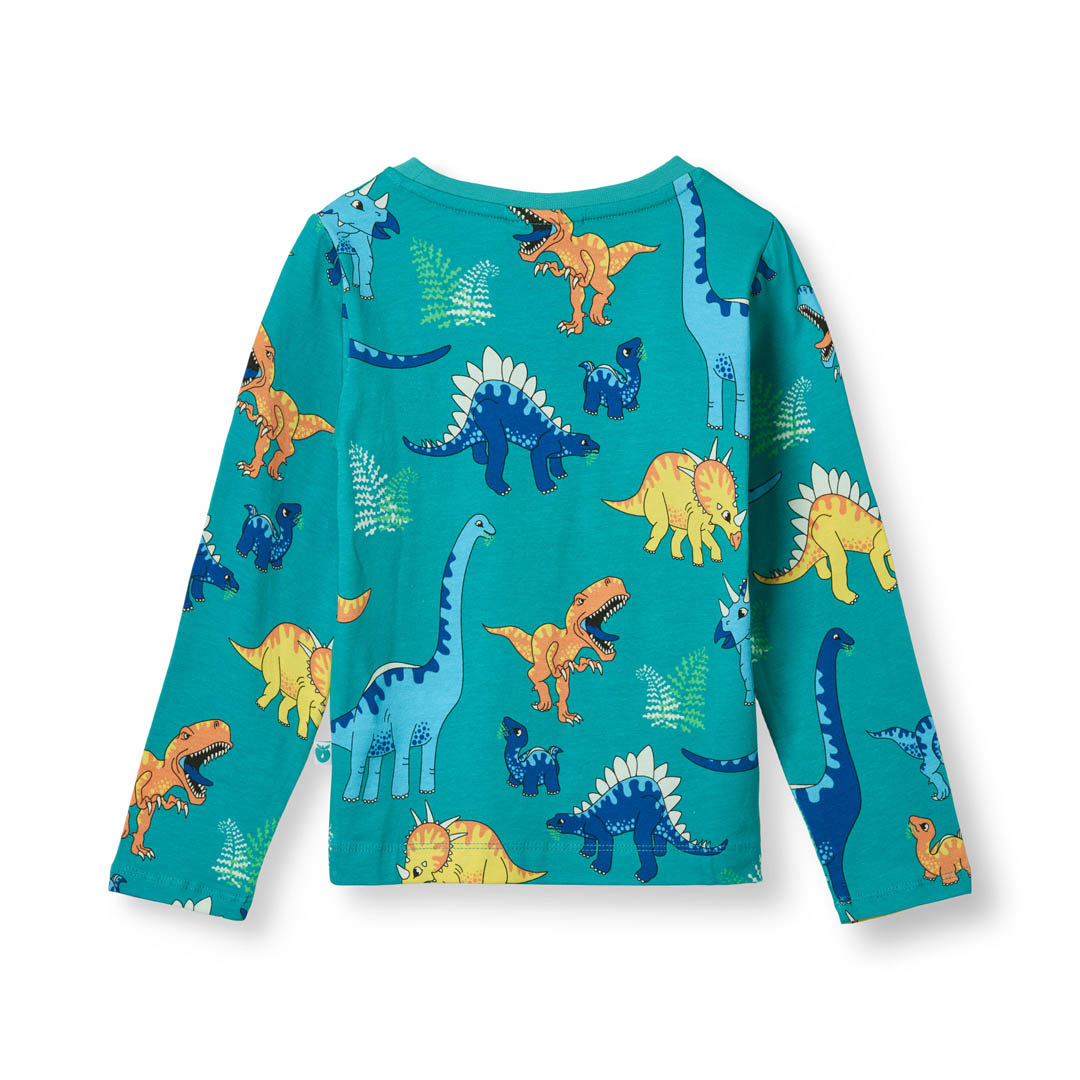 Long-sleeved top with dinosaurs