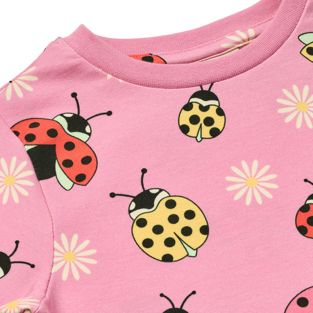 Long-sleeved top with ladybirds