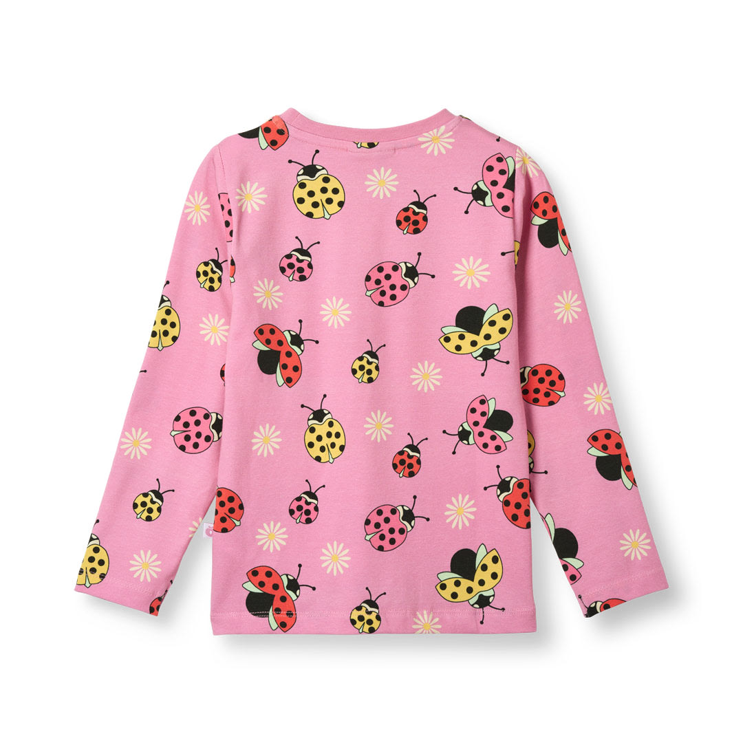 Long-sleeved top with ladybirds