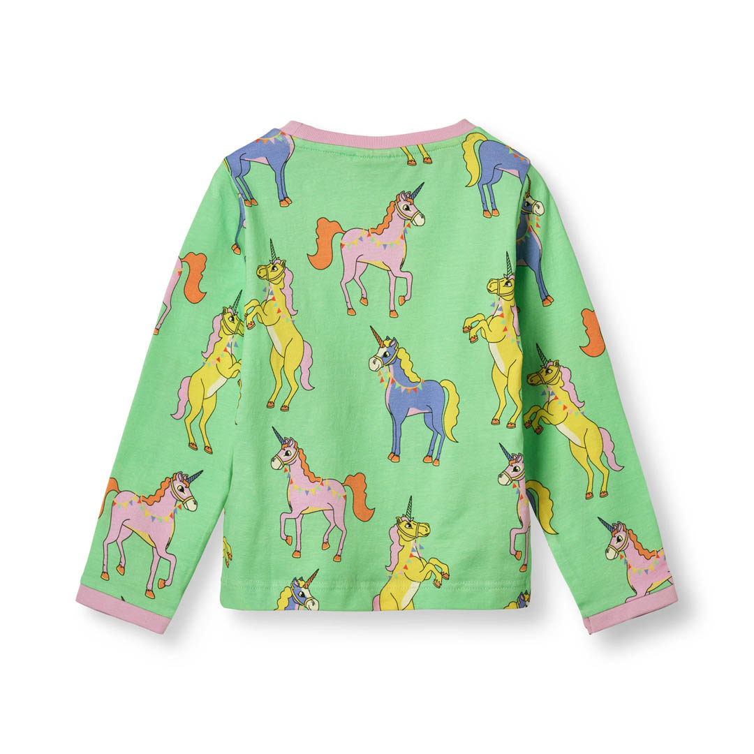 Long-sleeved top with unicorns