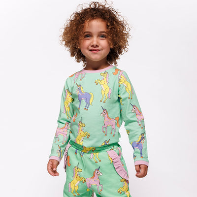 Long-sleeved top with unicorns