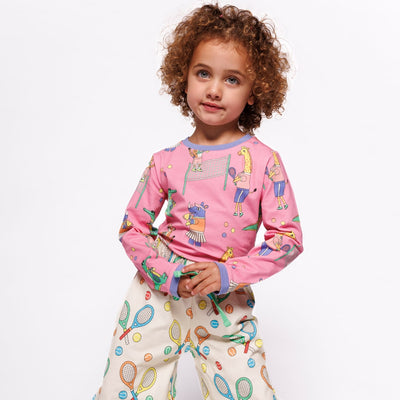 Long-sleeved top with tennis club