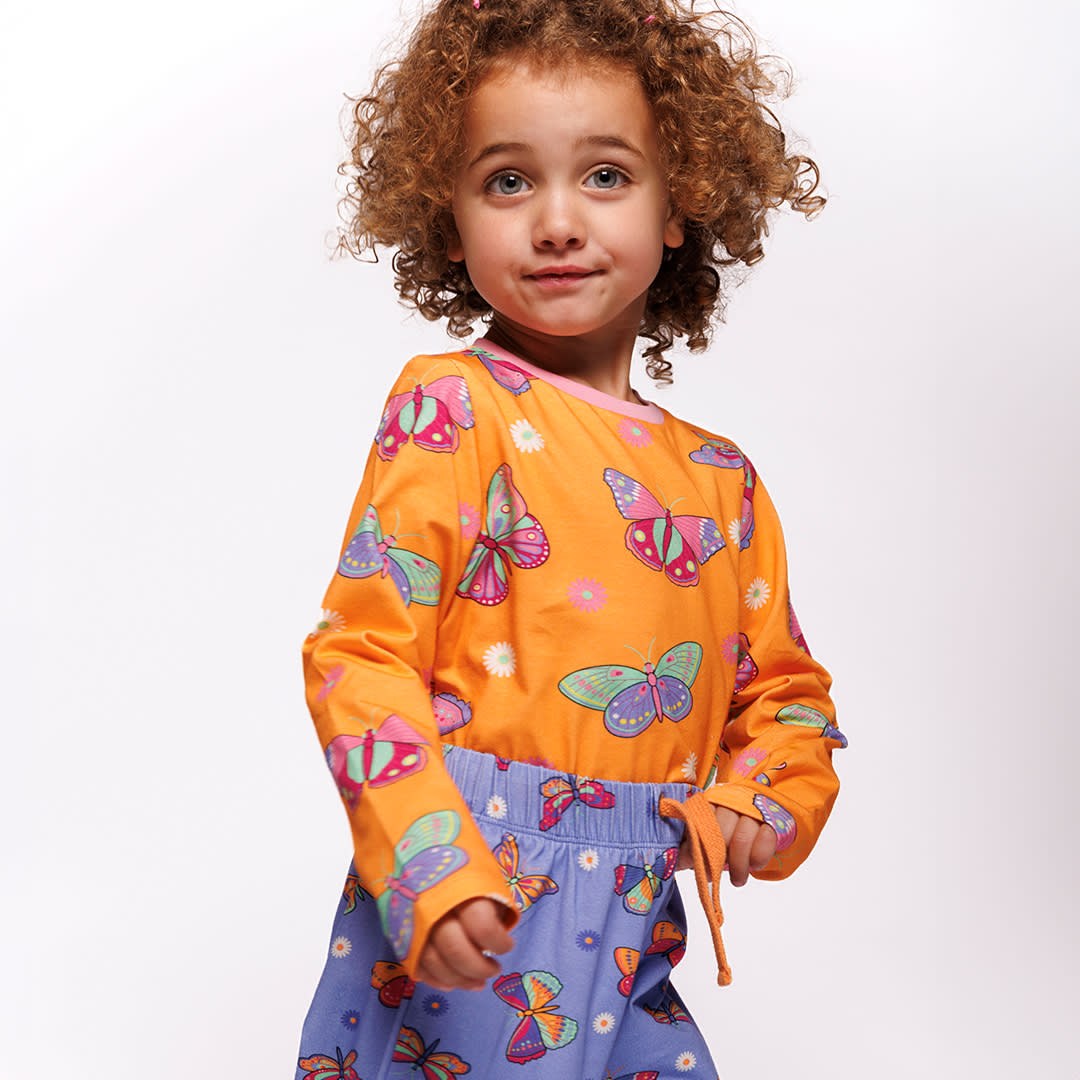 Long-sleeved top with butterflies