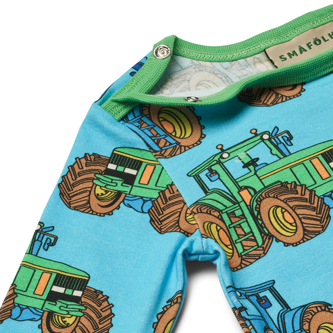 Long-sleeved baby body with tractors