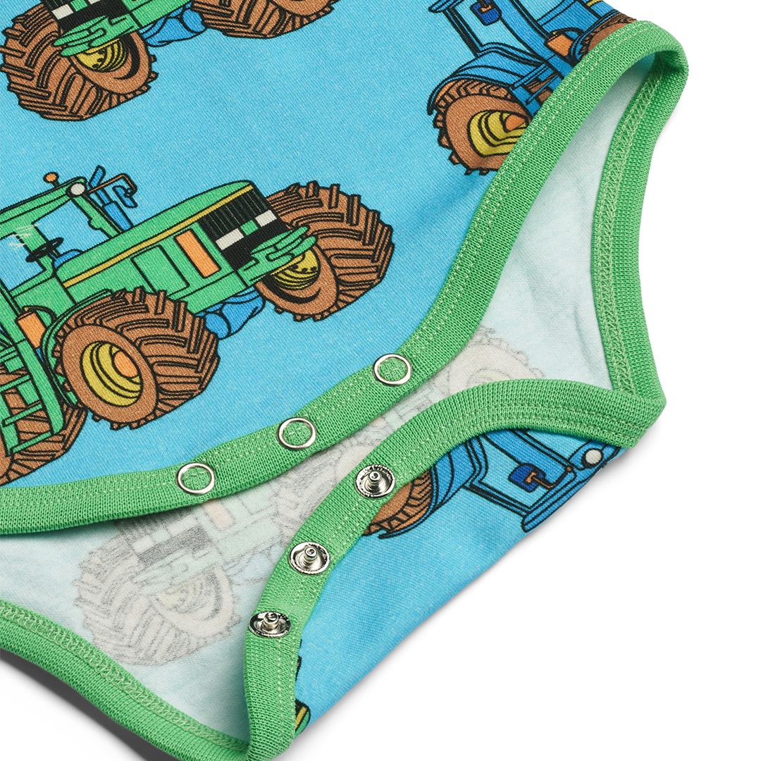 Long-sleeved baby body with tractors