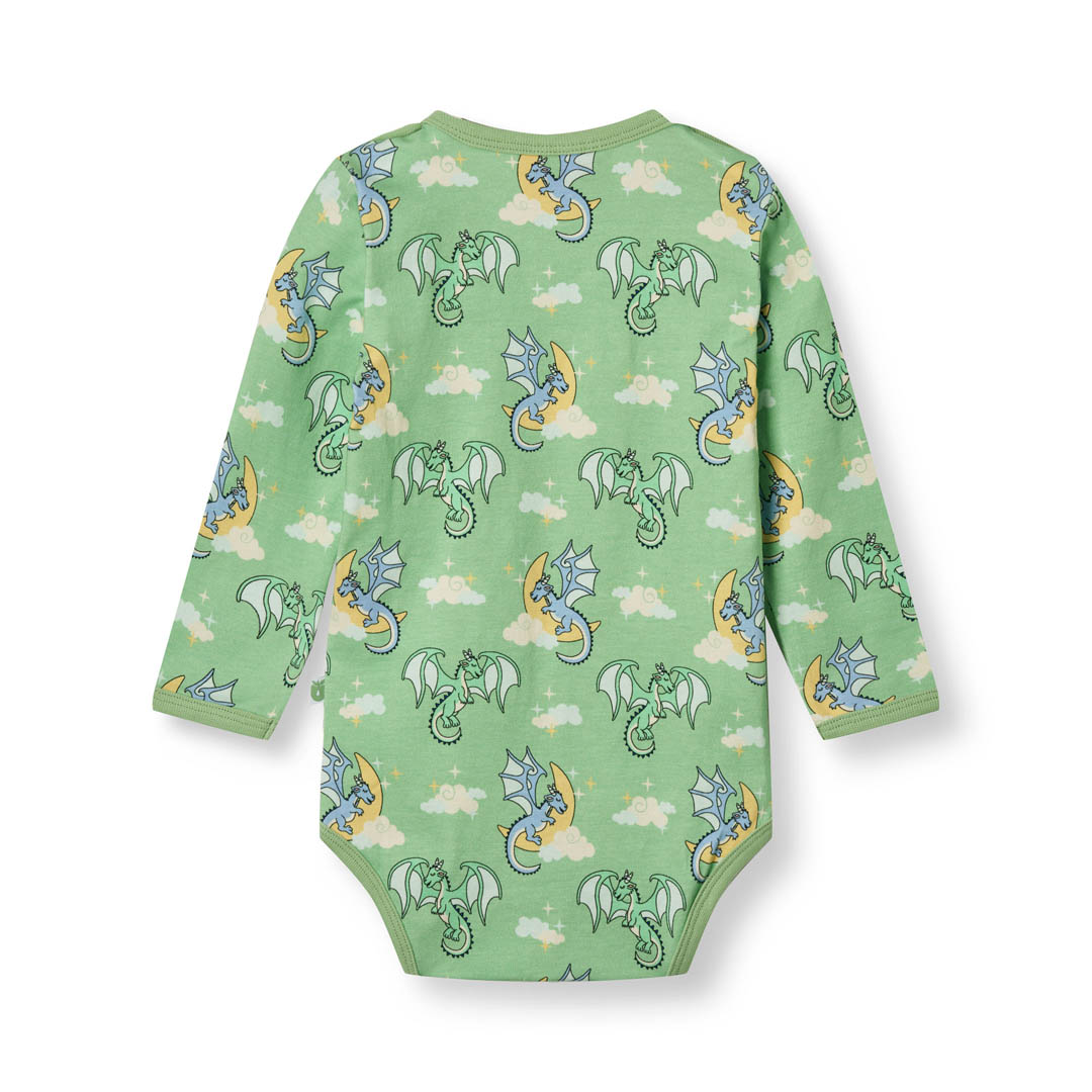 Long-sleeved baby body with sleeping dragons