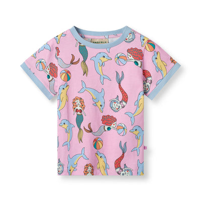 T-shirt with mermaids and dolphins