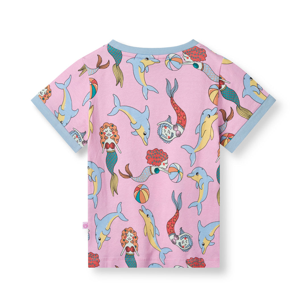 T-shirt with mermaids and dolphins