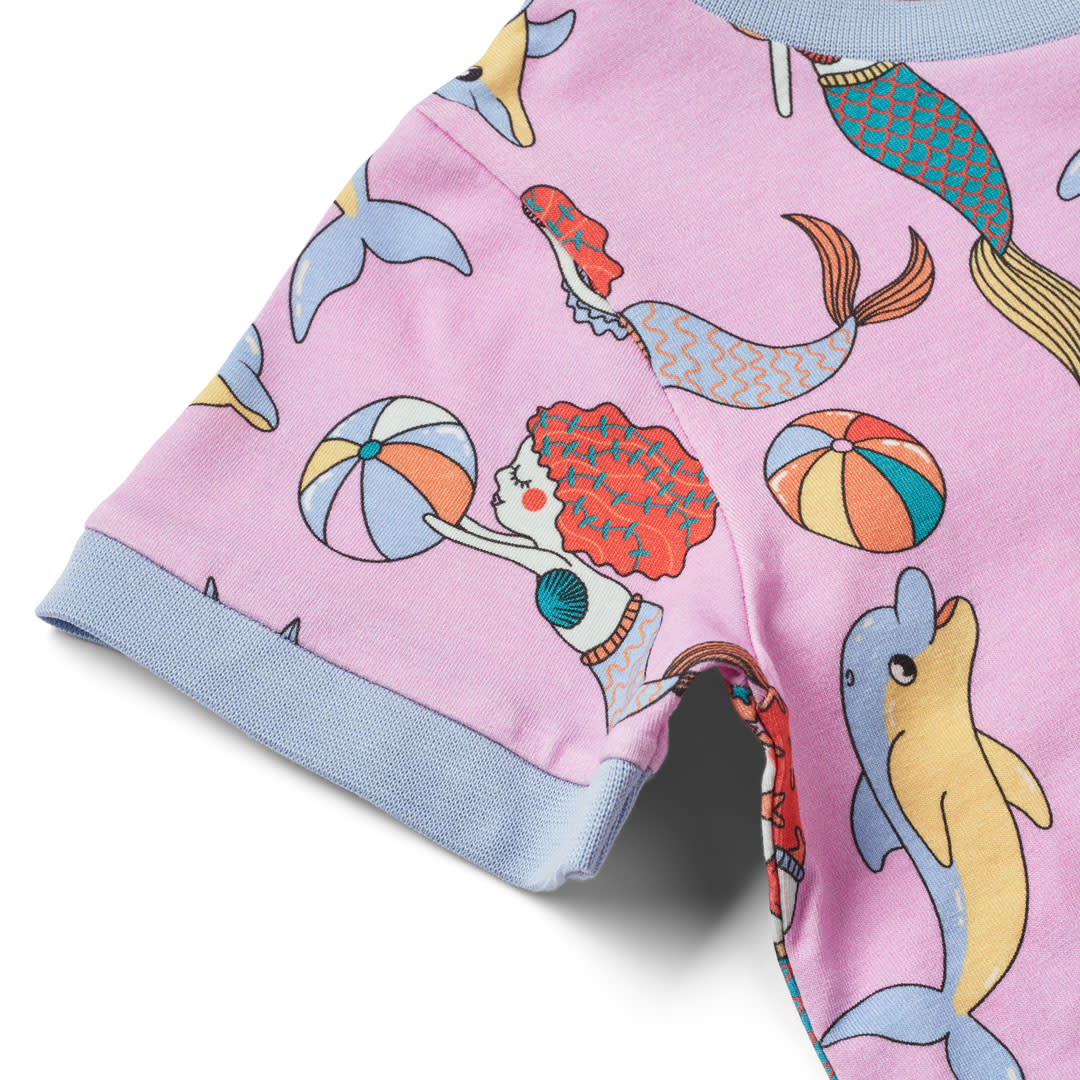 T-shirt with mermaids and dolphins