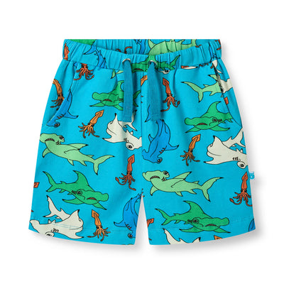 Shorts with hammerhead sharks