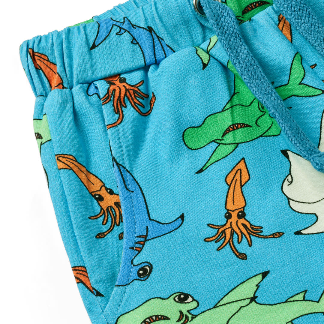 Shorts with hammerhead sharks
