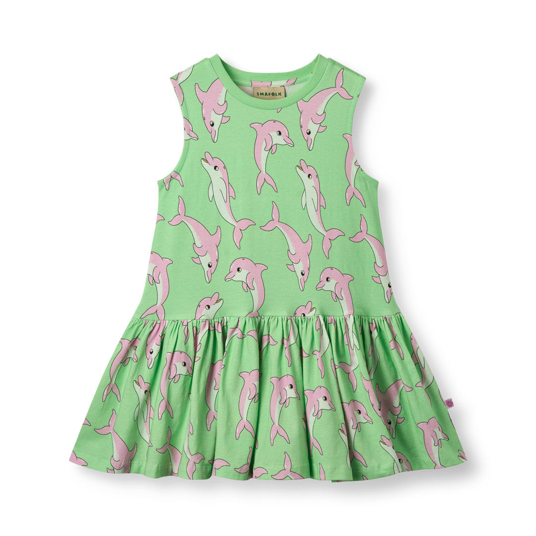 Sleeveless dress with dolphins