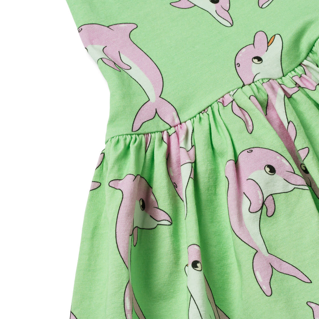 Sleeveless dress with dolphins