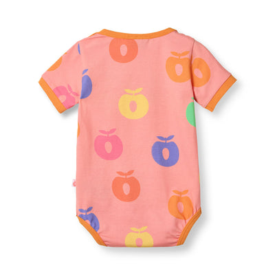 Short-sleeved baby body with apples