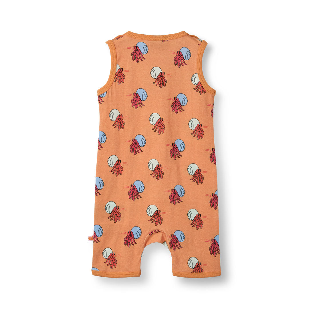 Sleeveless baby suit with hermit crabs