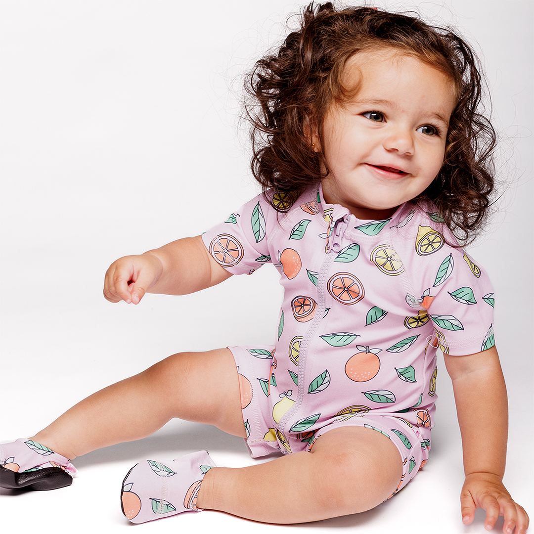 UV50 Swimsuit with lemons and oranges