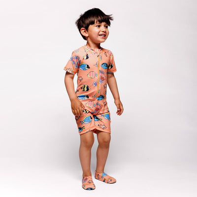 UV50 bathing shoes for children with fish