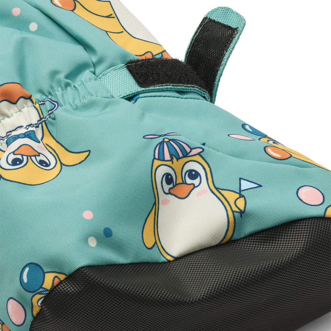 Baby booties with penguins