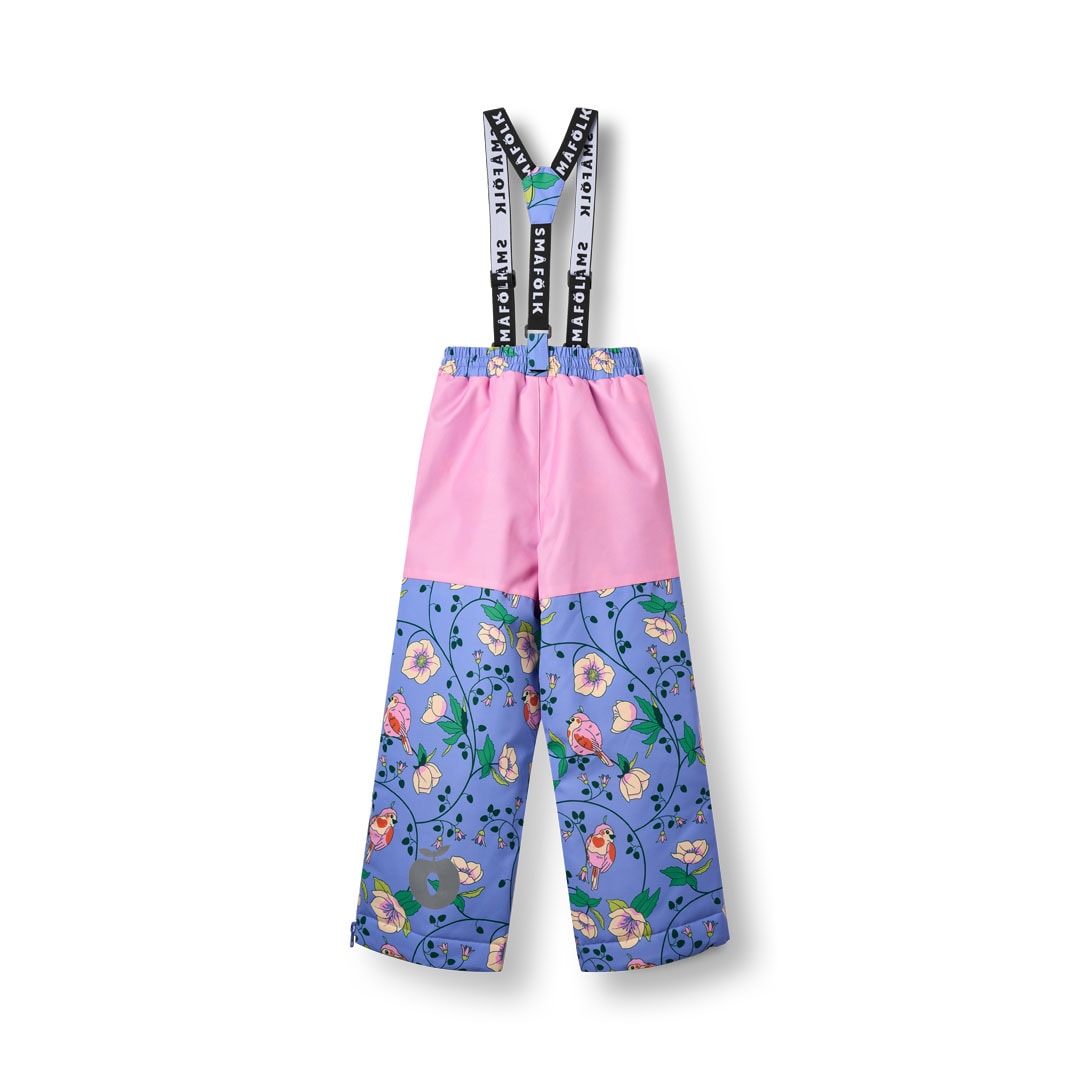 Ski pants with birds and flowers