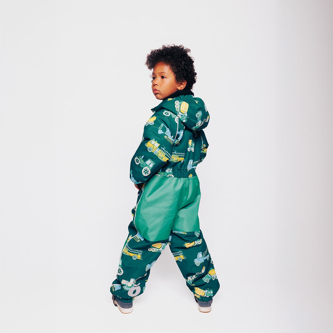Children's snowsuit with vehicles