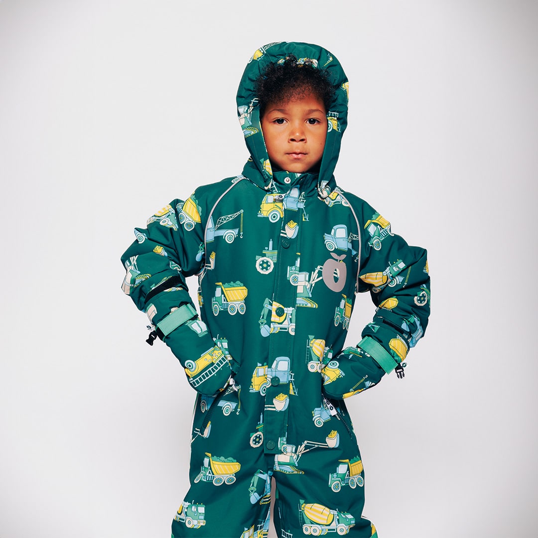 Children's snowsuit with vehicles