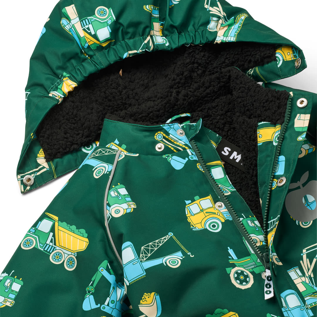 Children's snowsuit with vehicles