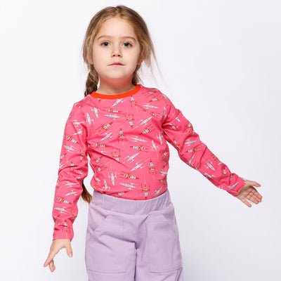 Gala long-sleeved top with rockets