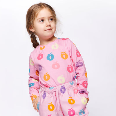 Gala long-sleeved blouse with apples