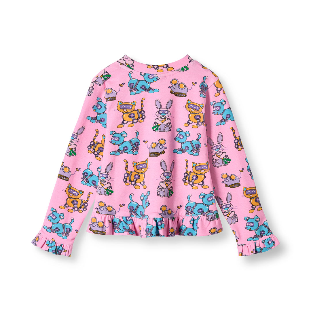 Dabinett long-sleeved top with robot pets