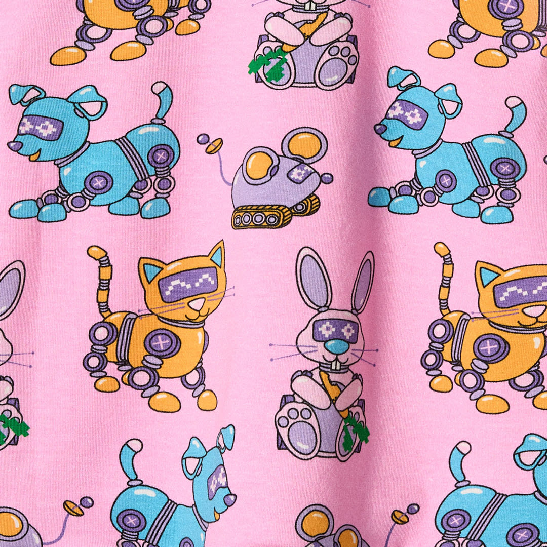 Dabinett long-sleeved top with robot pets