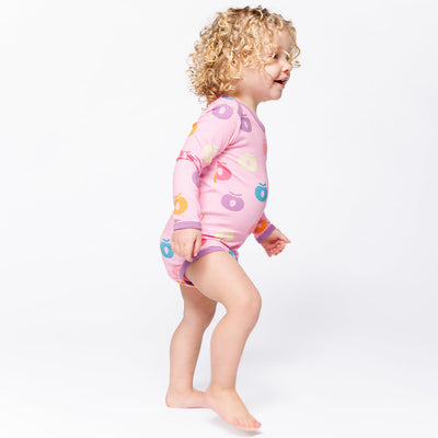 Ulm long-sleeved baby body with apples