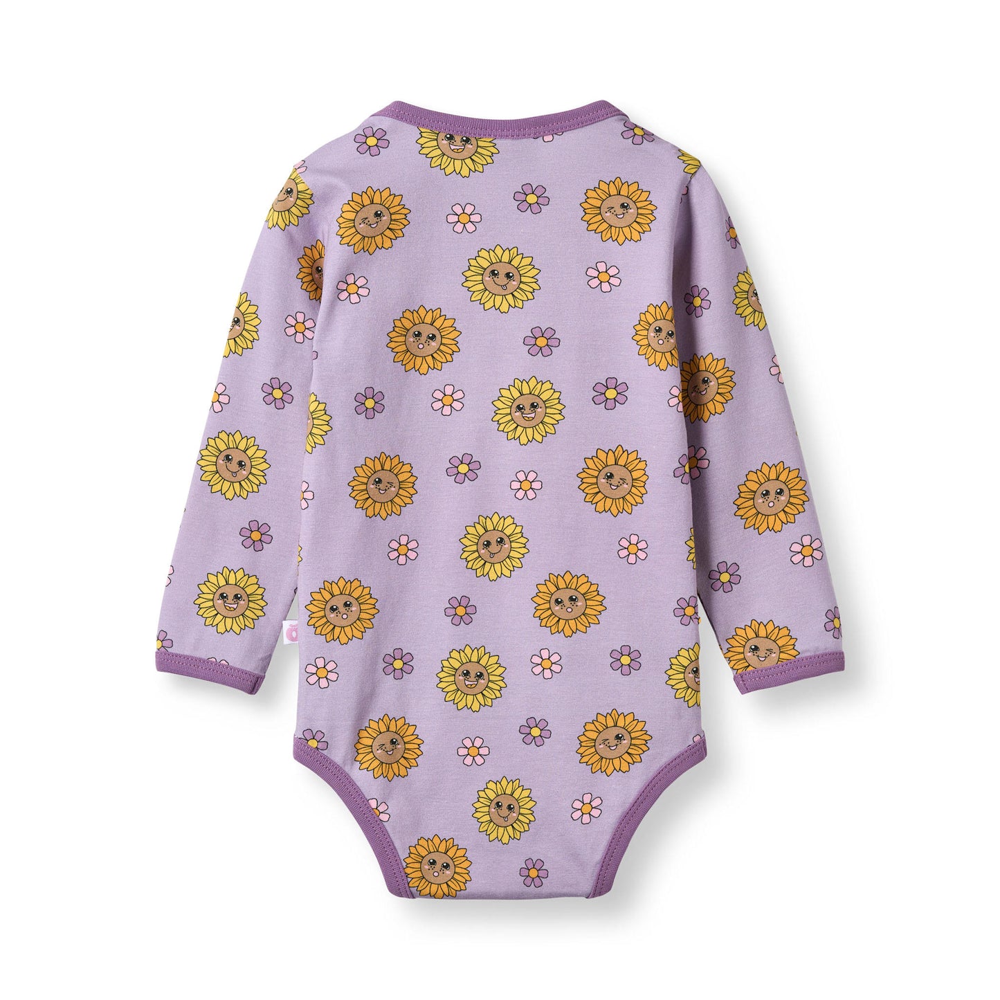 Elstar long-sleeved baby body with sunflowers