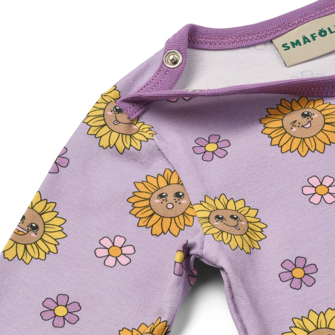Elstar long-sleeved baby body with sunflowers