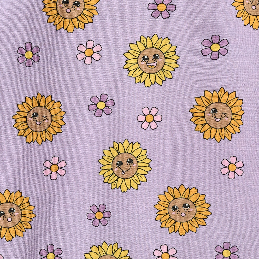 Elstar long-sleeved baby body with sunflowers