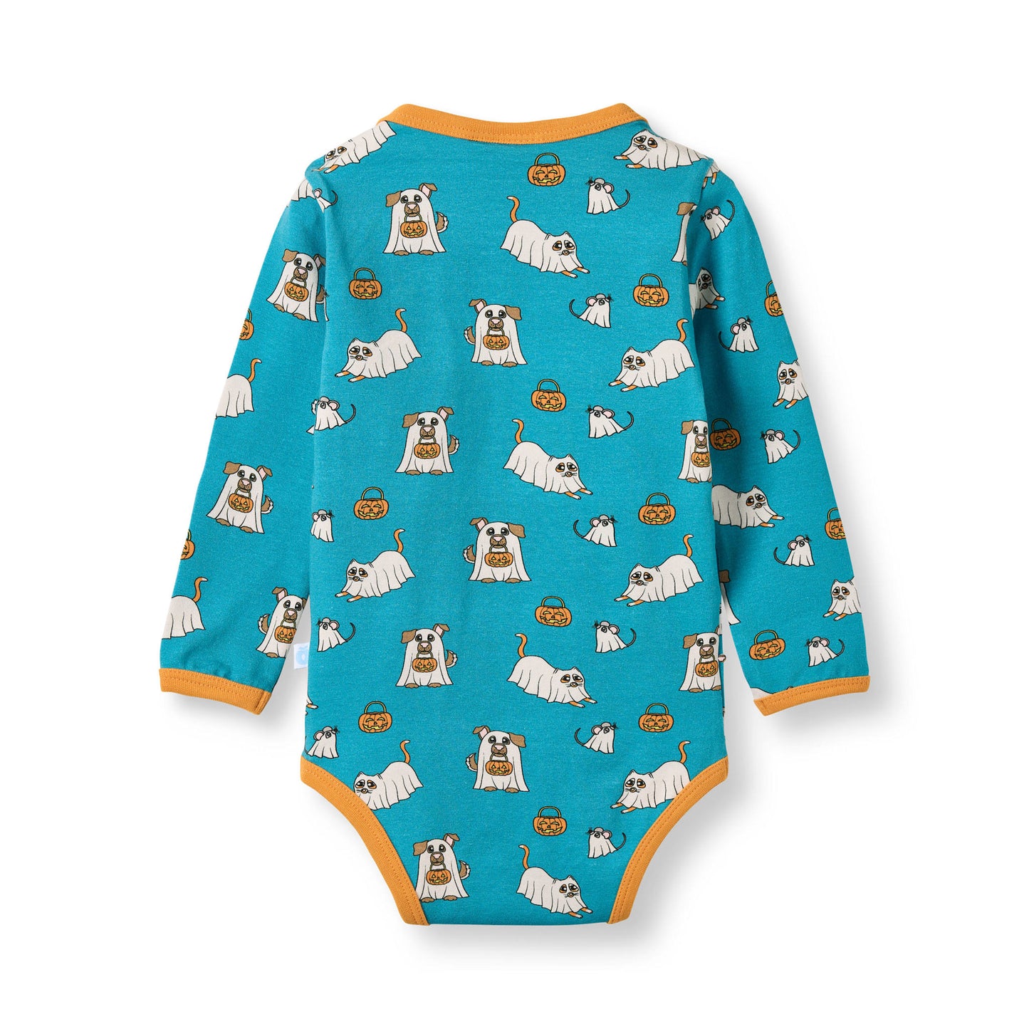 Elstar long-sleeved baby body with Halloween pets