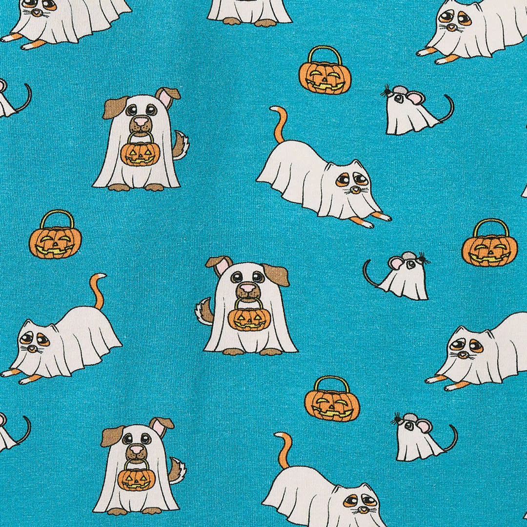 Elstar long-sleeved baby body with Halloween pets