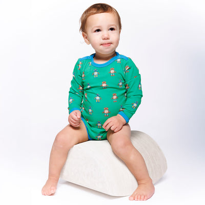 Elstar long-sleeved baby body with robots