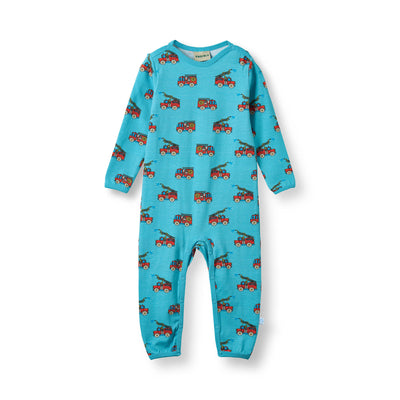 Elstar long-sleeved baby suit with fire truck
