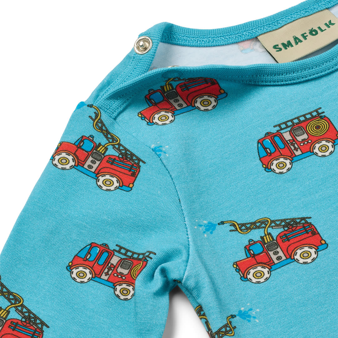 Elstar long-sleeved baby suit with fire truck