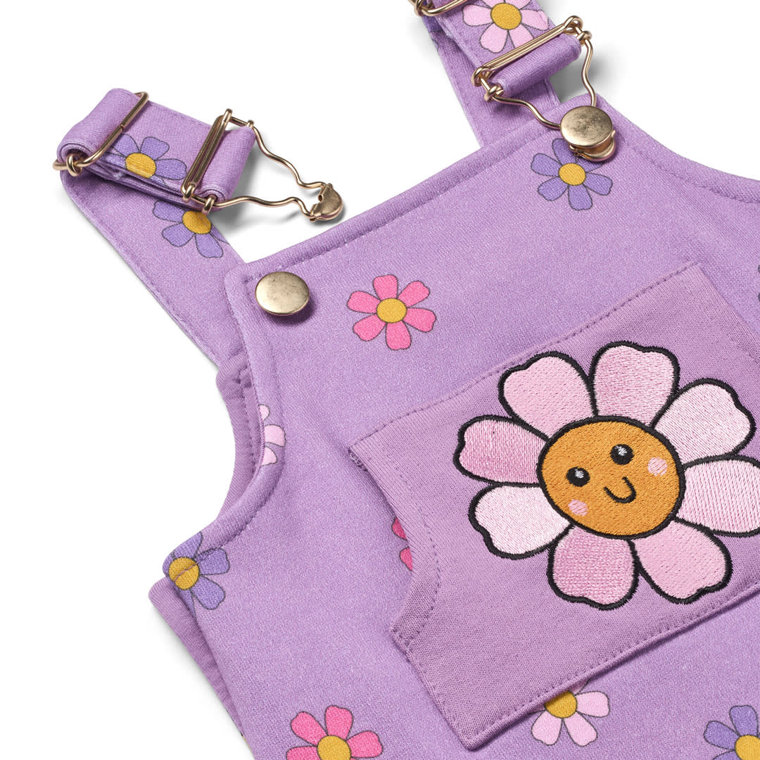 Dorset Golden overalls for baby with flowers