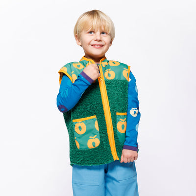 Nero fleece vest with apples