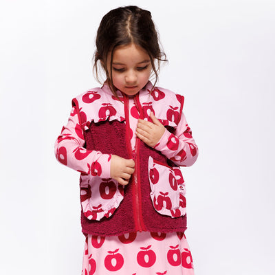 Katy fleece vest with apples