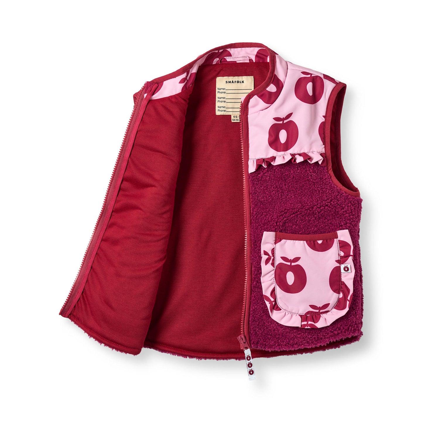 Katy fleece vest with apples