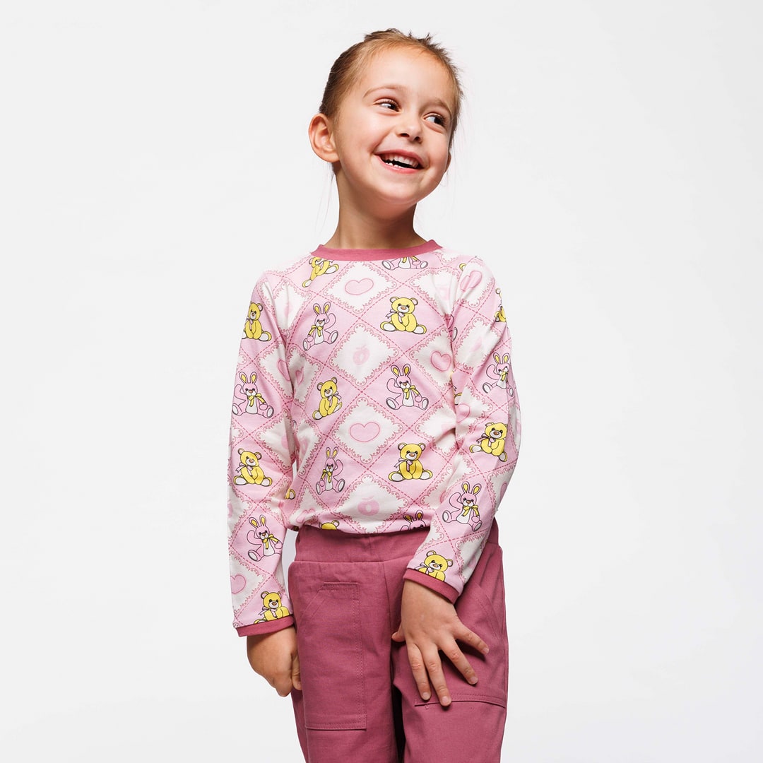 Elstar long-sleeved top with teddy bears