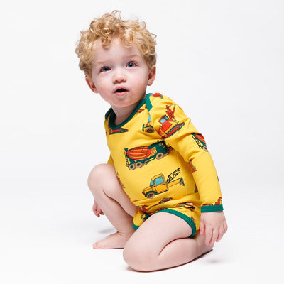 Ulm long-sleeved baby body with vehicles